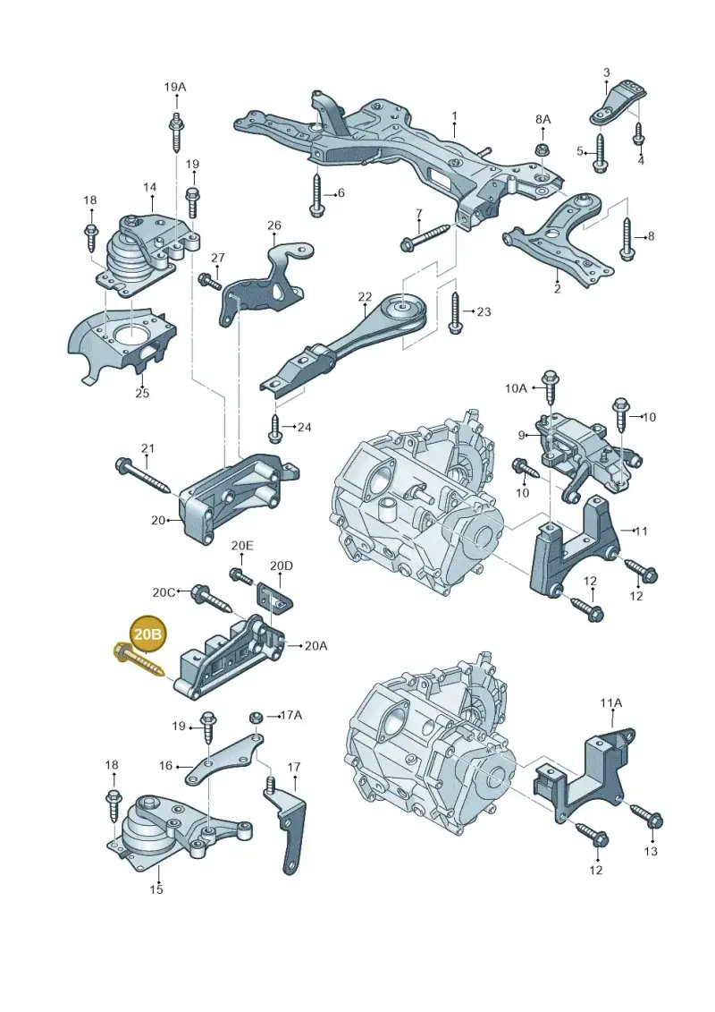 N10672701 — Volkswagen Polo (2012-2014) diagram 747199250, position 20B