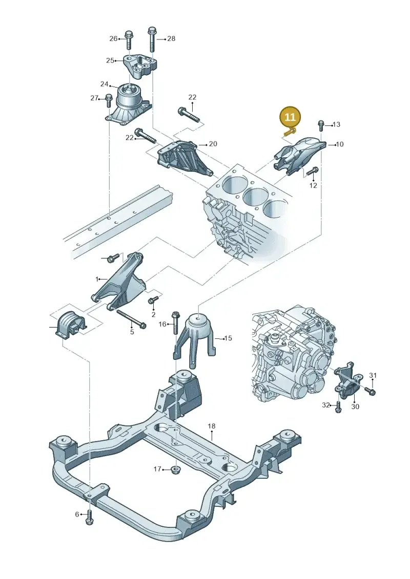 N10672702 — Volkswagen Caravelle (2015-2019) diagram 731199250, position 11
