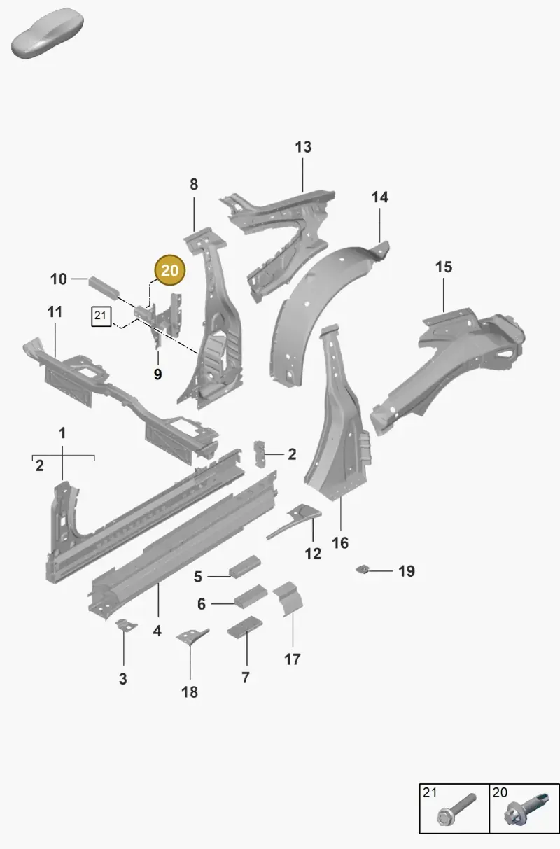 N10680201 — Porsche 911 (2018-2024) diagram p53801500, position 20