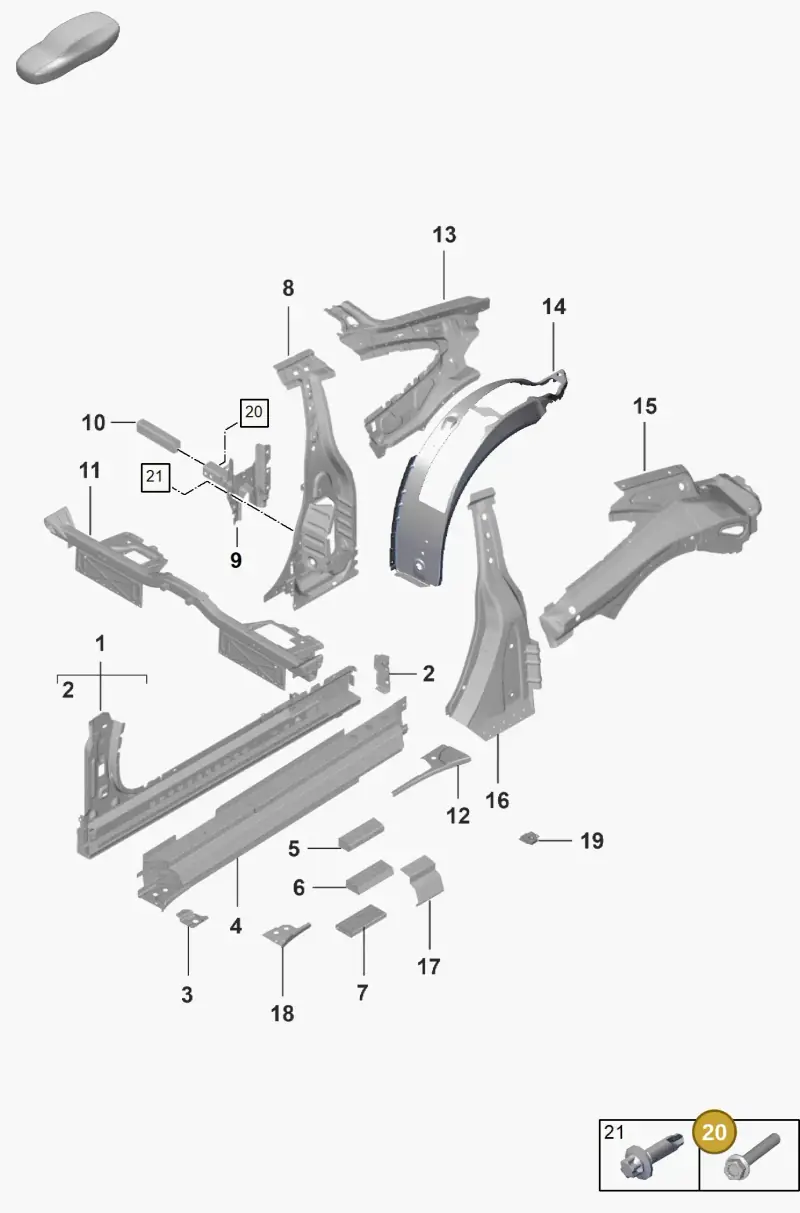 N10680201 — Porsche 911 (2020-2022) diagram p57801500, position 20