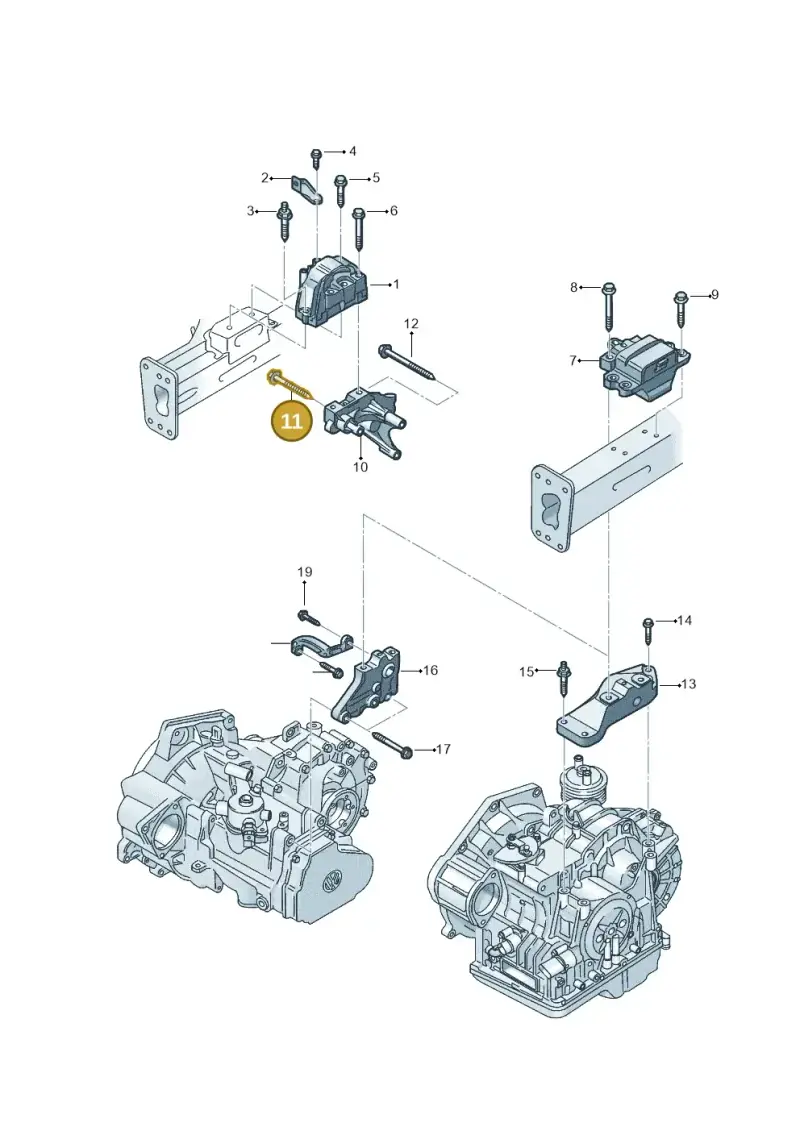 N10680203 — Volkswagen Jetta (2014-2017) diagram 801199270, position 11