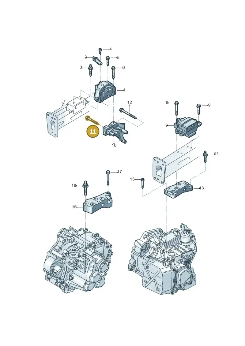 N10680203 — Volkswagen Jetta (2014-2017) diagram 801199410, position 11