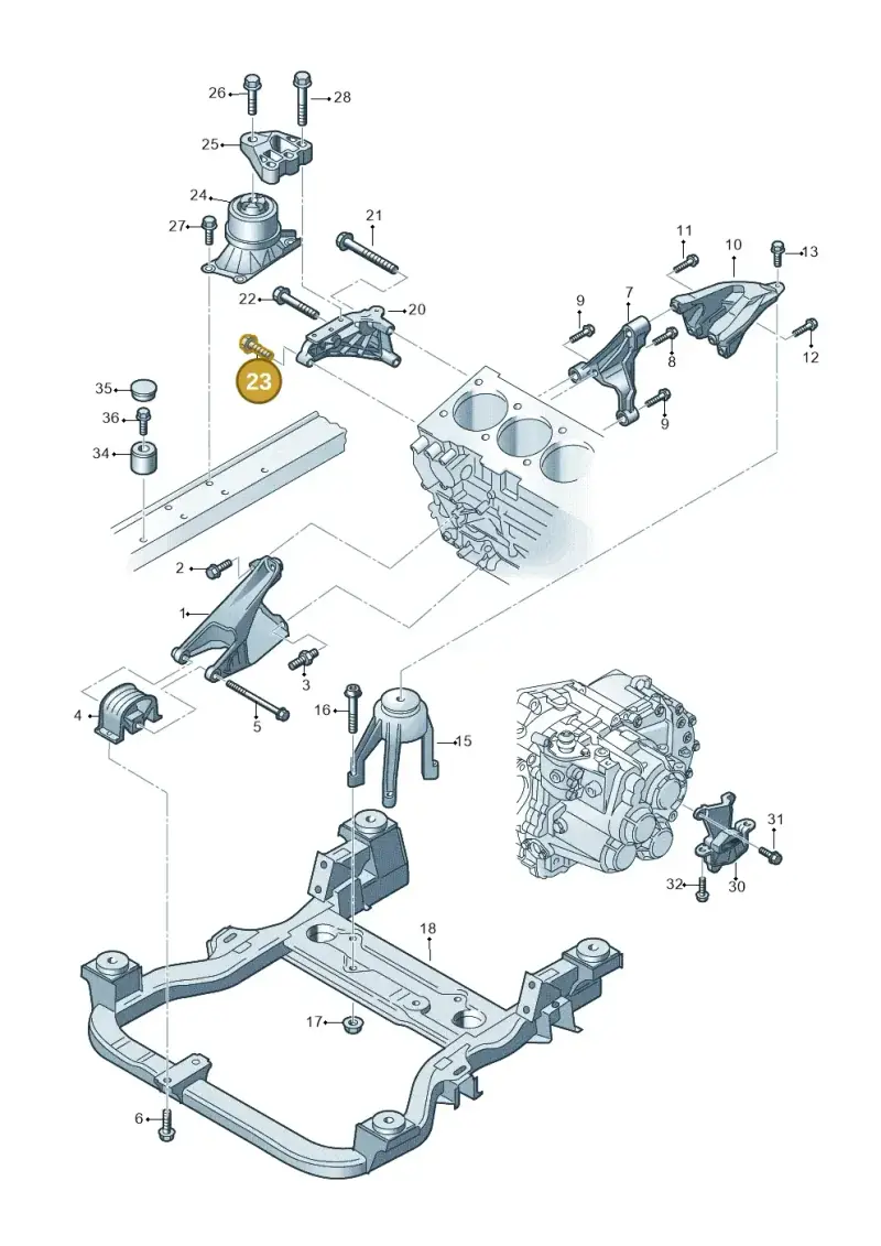N10680203 — Volkswagen Caravelle (2015-2019) diagram 861199350, position 23
