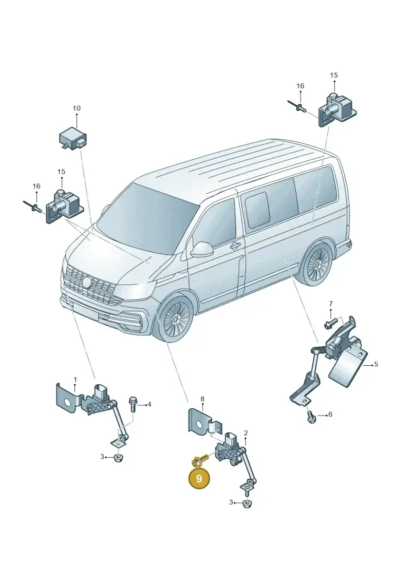 N10680801 — Volkswagen Transport. multivan (2019-2024) diagram 7em941035, position 9