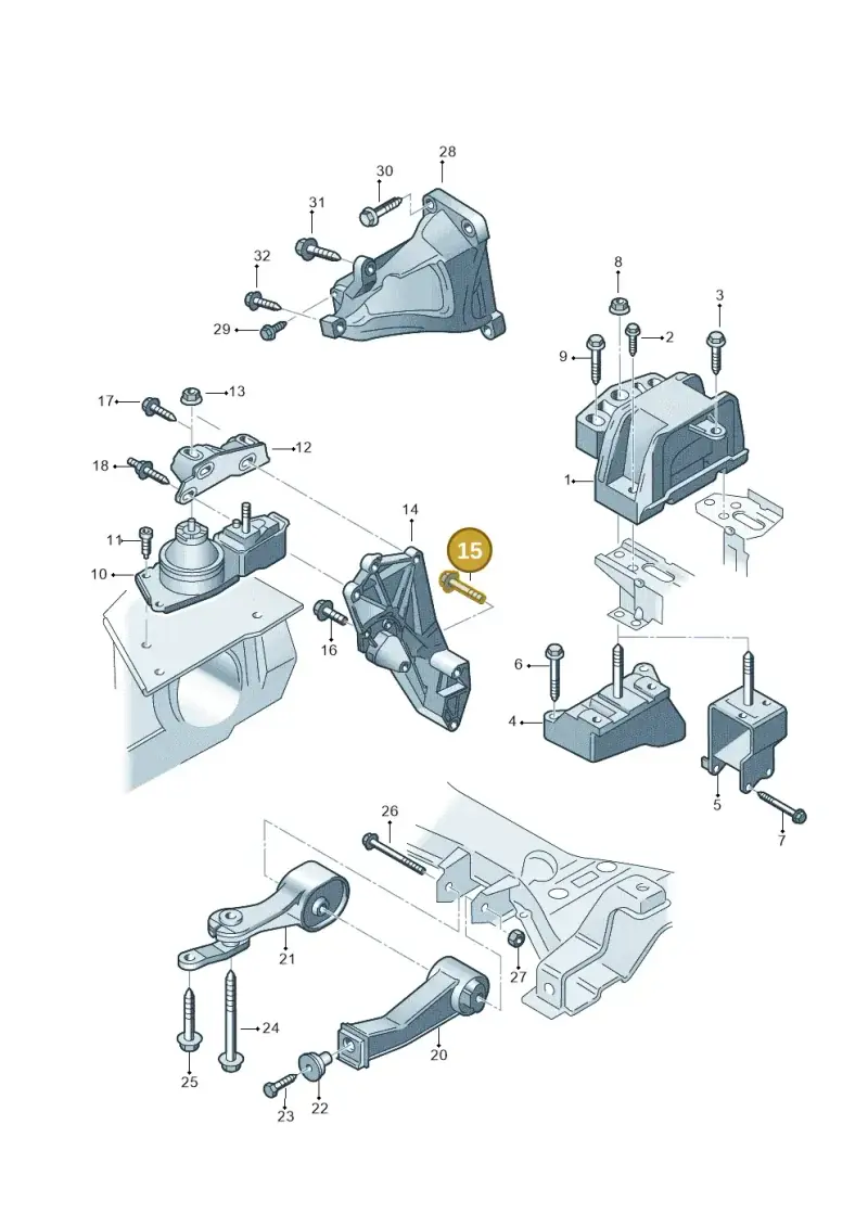 N10691501 — Volkswagen Sharan (2008-2010) diagram 244199200, position 15
