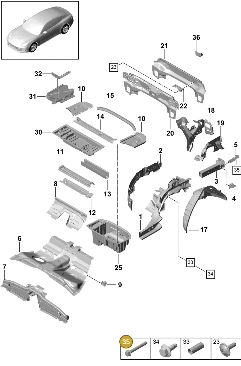 N10695701 — Porsche Panamera (2016-2020) diagram p49801030, position 35