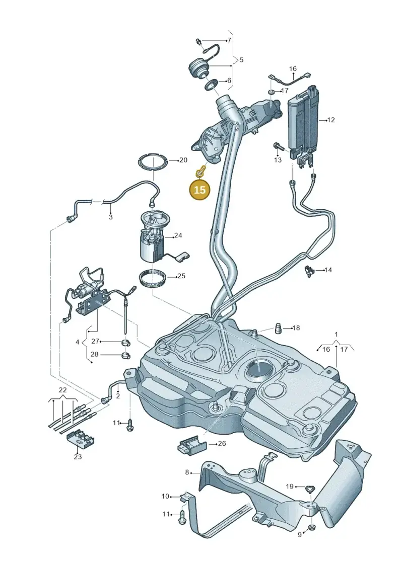 N10699801 — Volkswagen Tiguan 2.0 (2023-) diagram 869201400, position 15