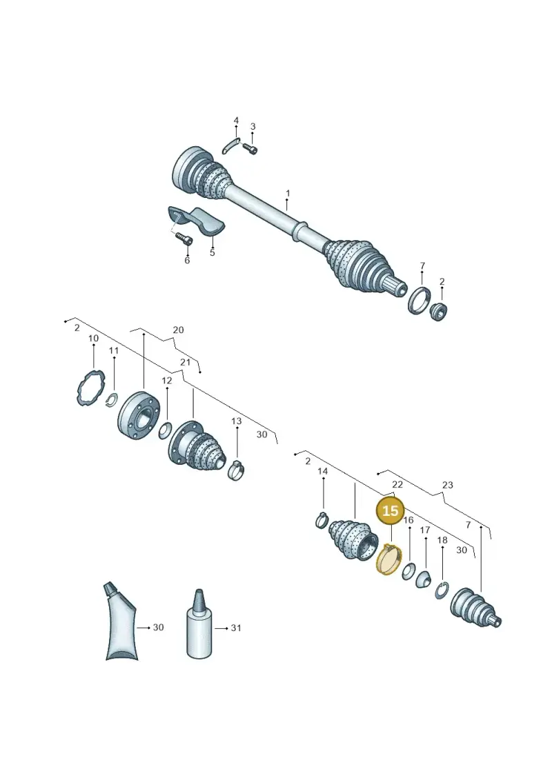 N10701301 — Volkswagen Polo (2011-2014) diagram 461407200, position 15