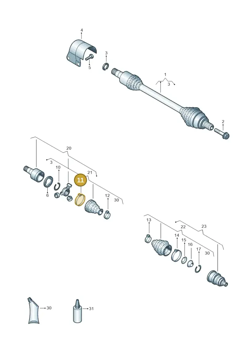 N10701301 — Volkswagen Golf 1.4 BlueMotion (2014-2017) diagram 645407440, position 11