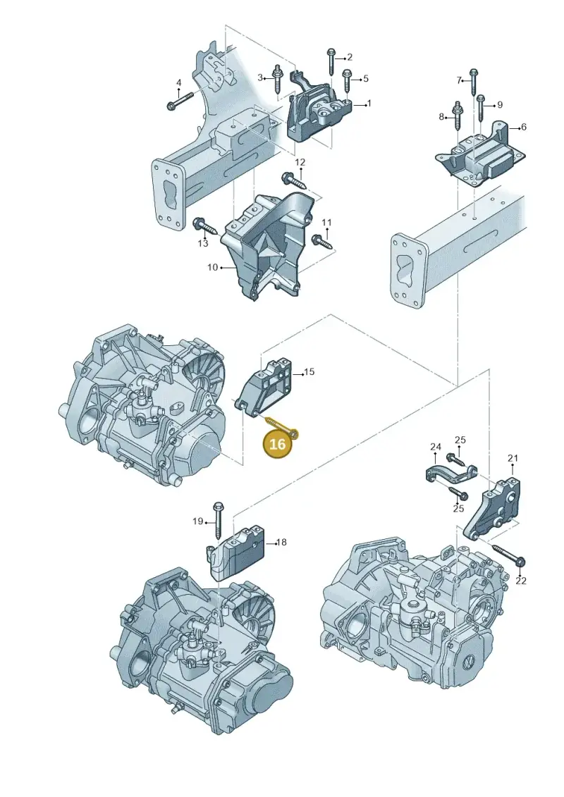 N10703401 — Volkswagen Golf Estate (2013-2017) diagram 746199250, position 16