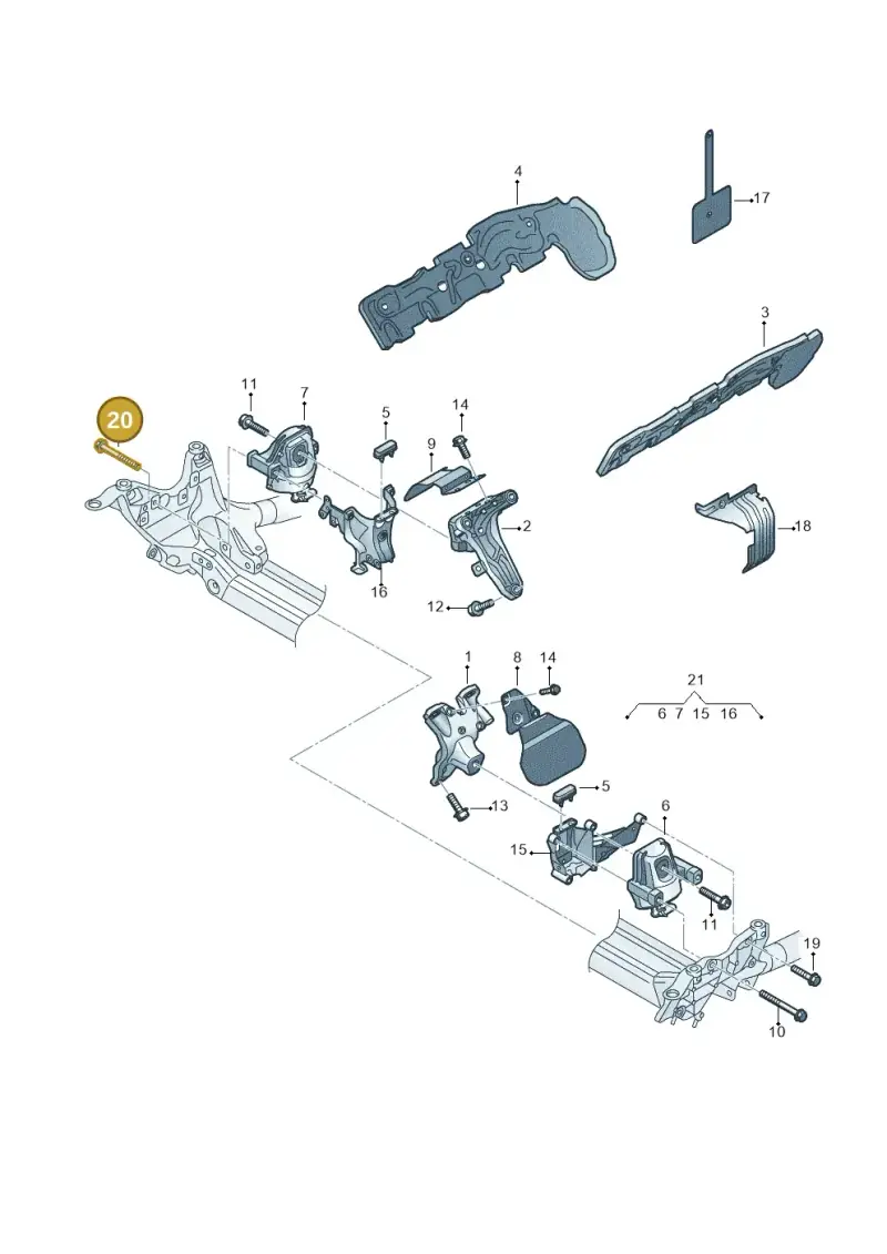 N10711101 — Audi RS4 Av. qu. 4.2 (2012-2015) diagram 750199000, position 20