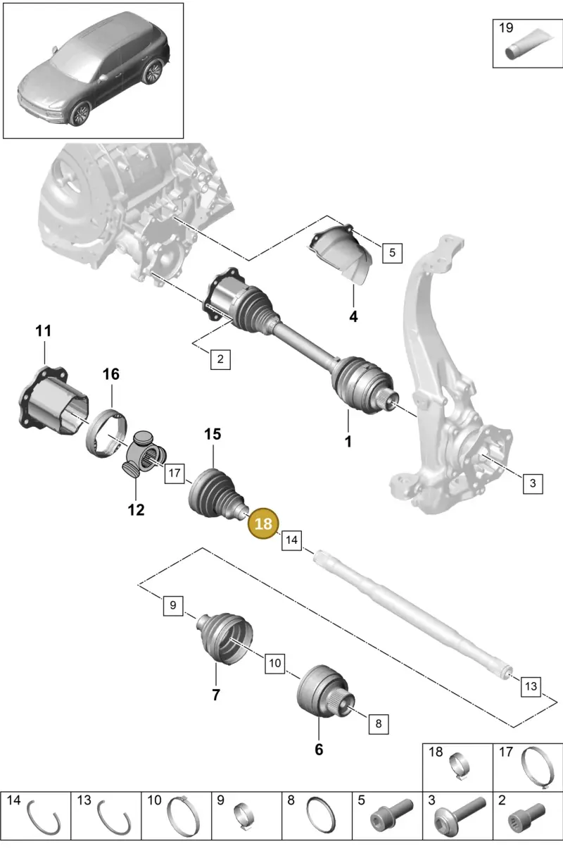 N10714901 — Porsche Cayenne (2017-2023) diagram p51401030, position 18