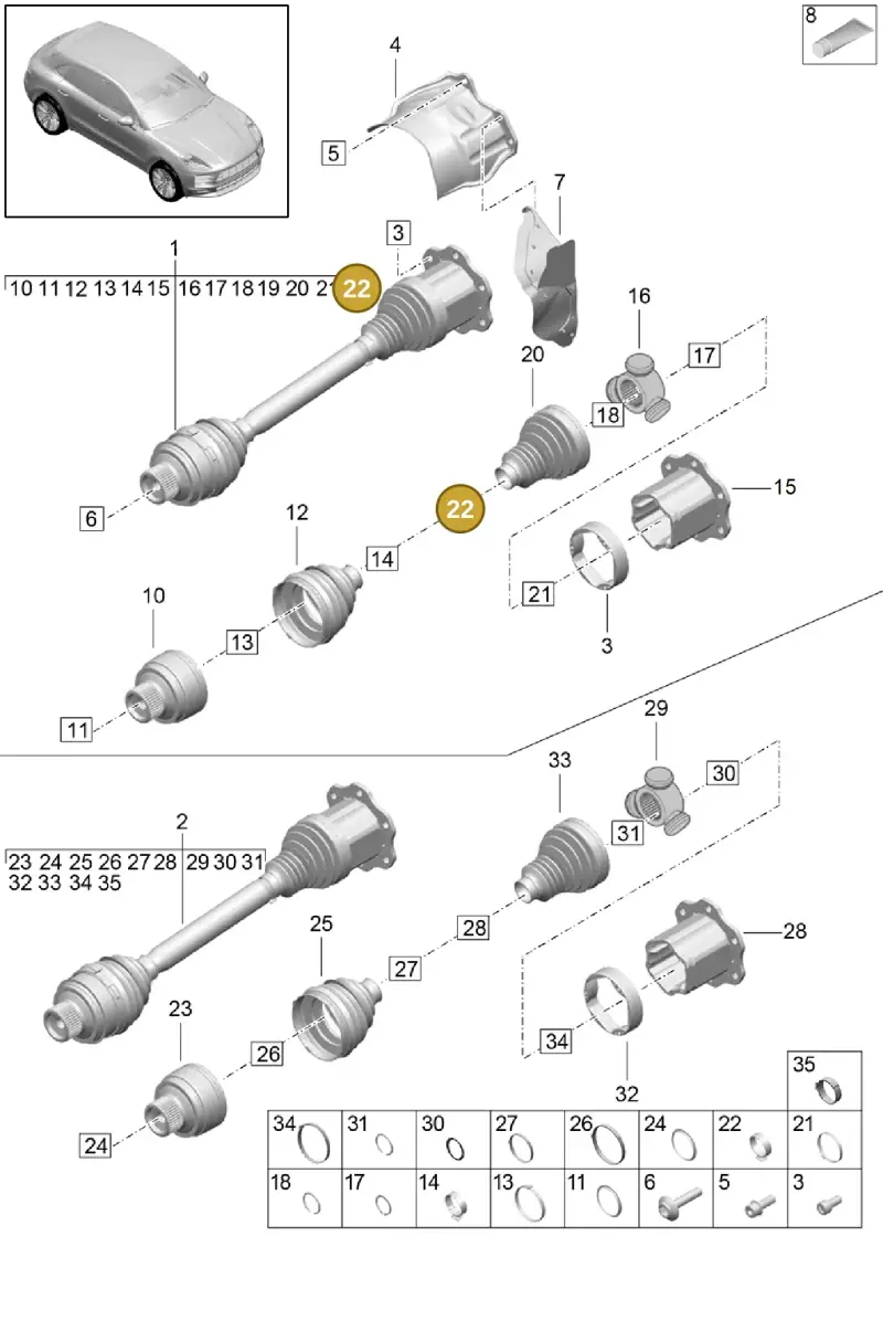 N10714901 — Porsche Macan (2018-2022) diagram p52401030, position 22