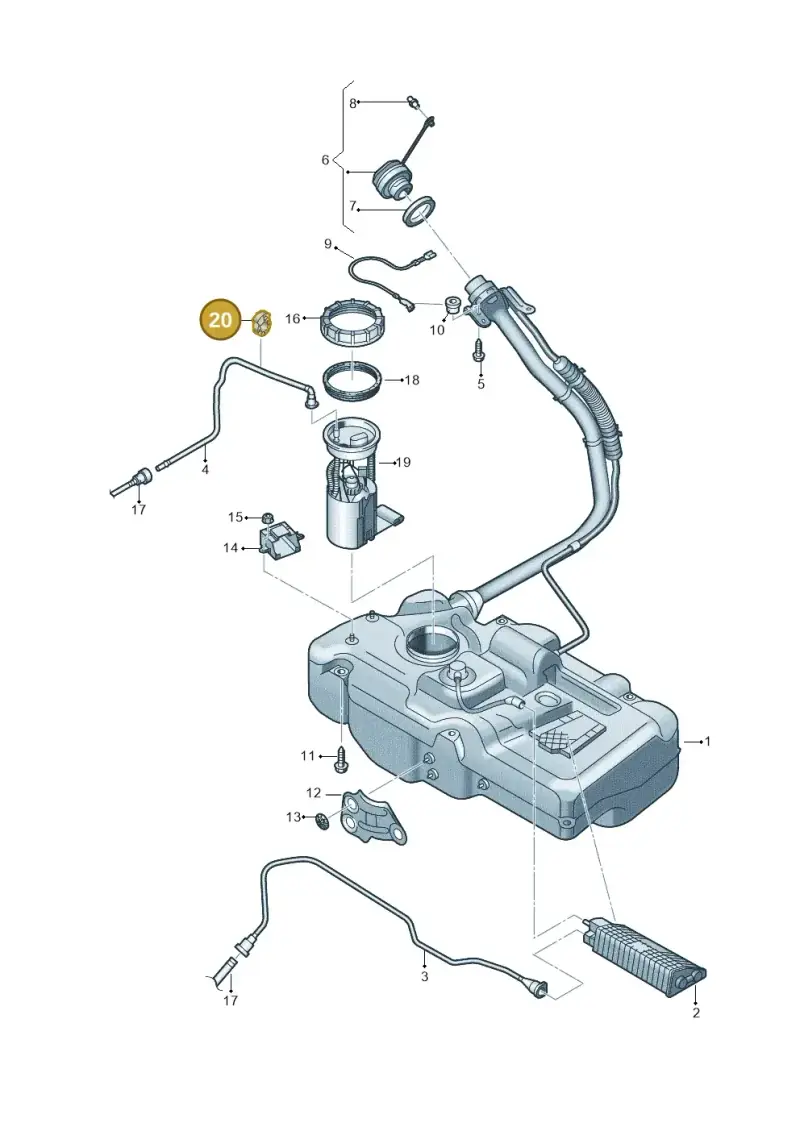 N10716201 — Volkswagen Up! 1.0 BlueMotion (2016-2023) diagram 892201044, position 20