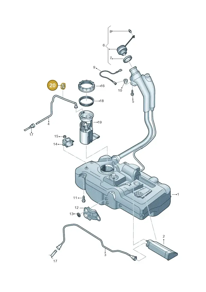 N10716201 — Volkswagen Up! 1.0 BlueMotion (2016-2023) diagram 892201400, position 20
