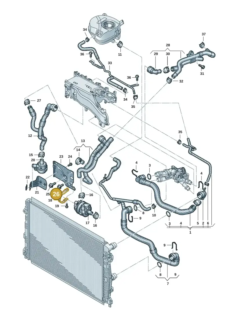 N10717701 — Volkswagen Caddy Maxi Kombi (2020-2024) diagram 2ka121500, position 26