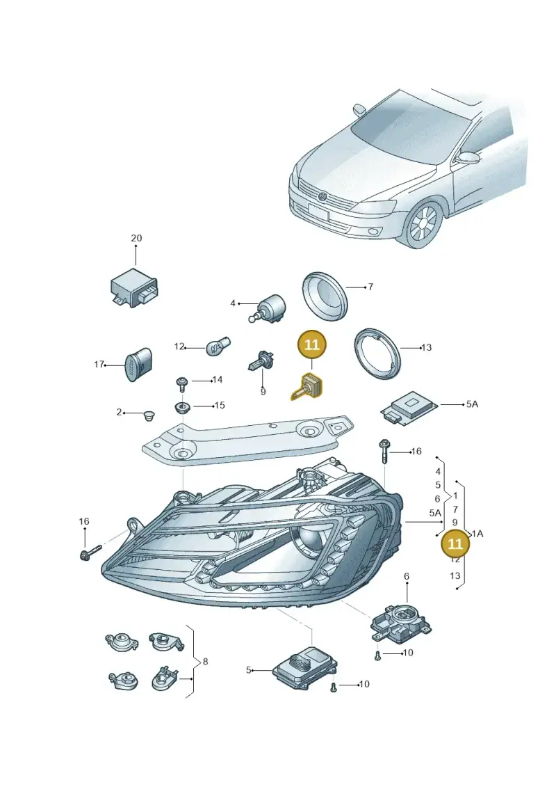 N10721805 — Volkswagen Jetta 1.6 (2014-2018) diagram 692941100, position 11