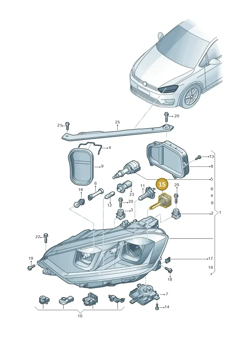 N10721805 — Volkswagen Golf Sportsvan 1.6 (2014-2020) diagram 780941100, position 15