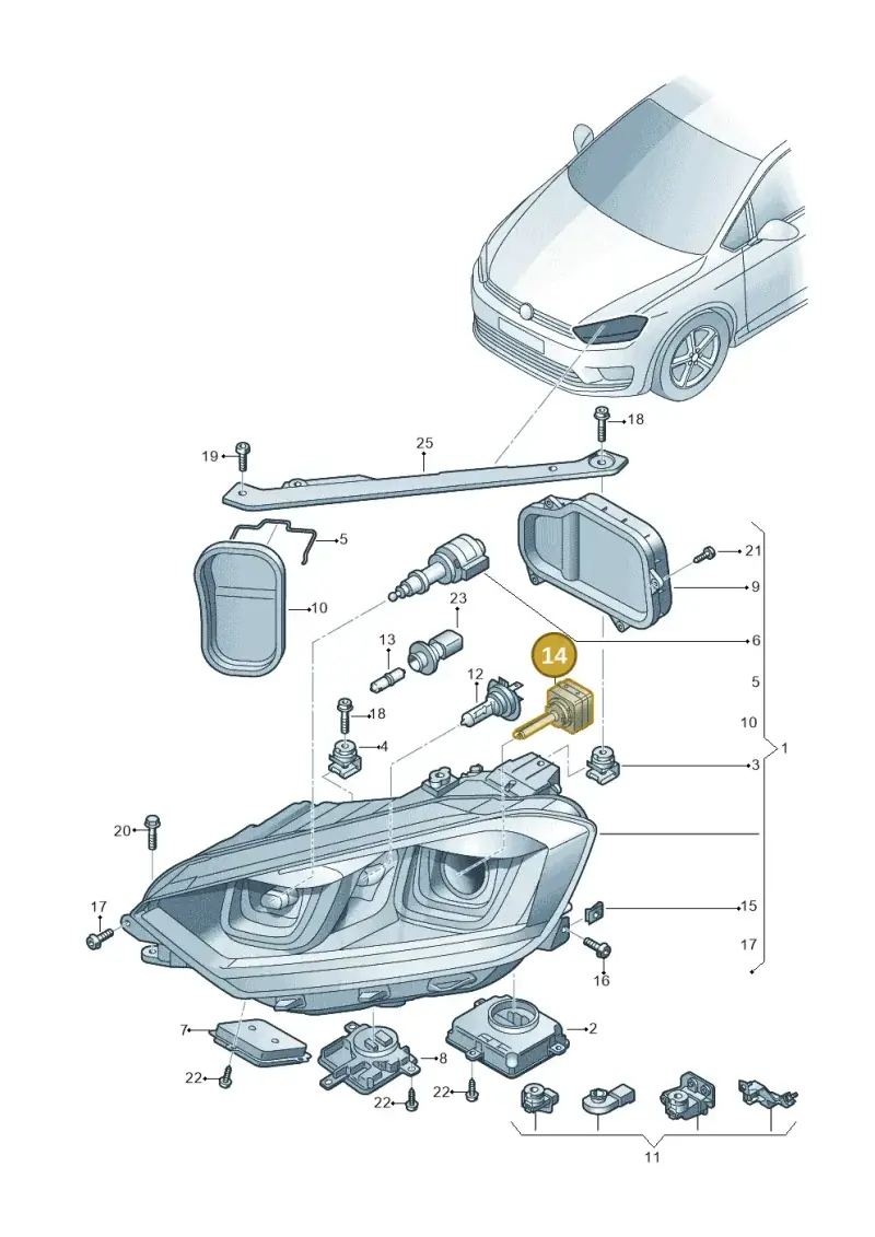 N10721805 — Volkswagen Golf Sportsvan 1.6 (2014-2020) diagram 780941200, position 14