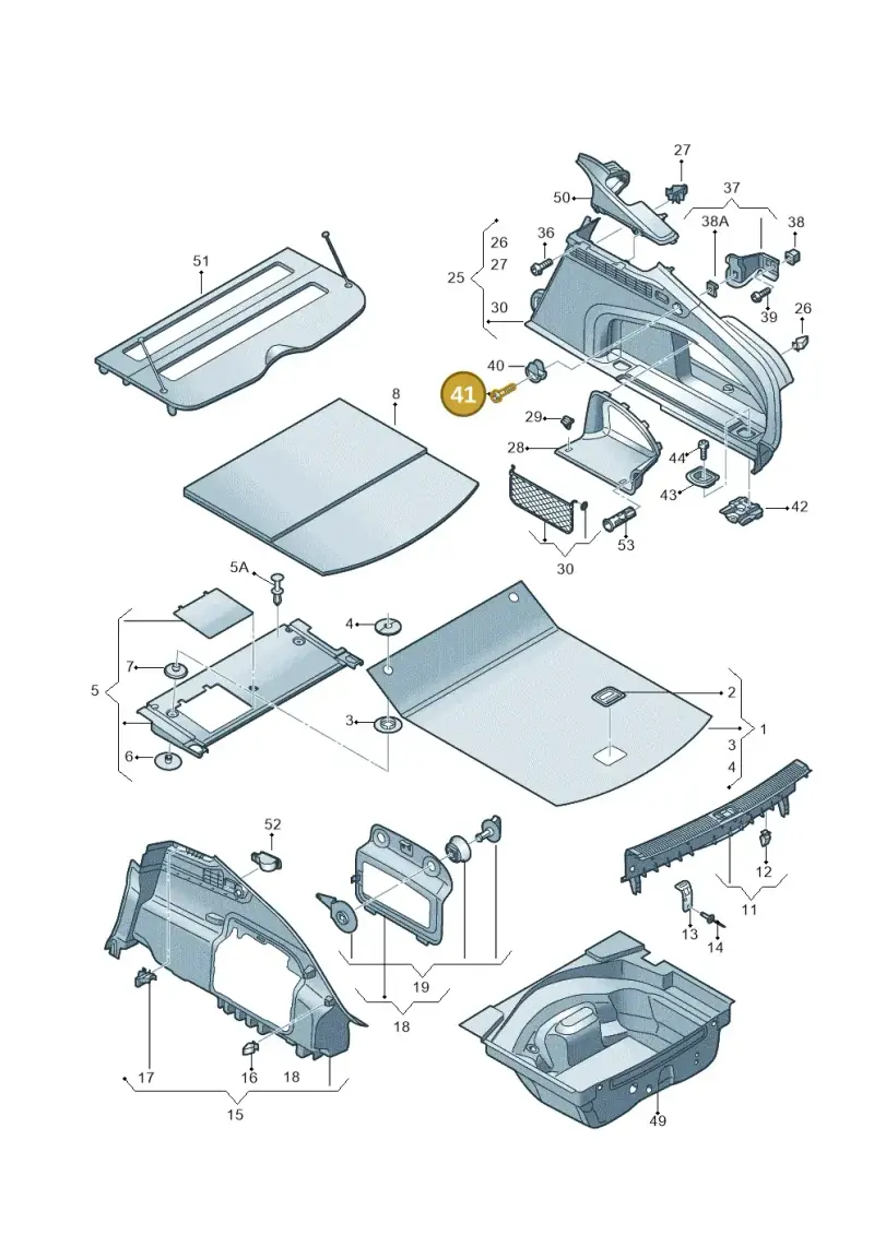 N10723801 — Audi A7 Sportback (2014-2018) diagram 711863900, position 41
