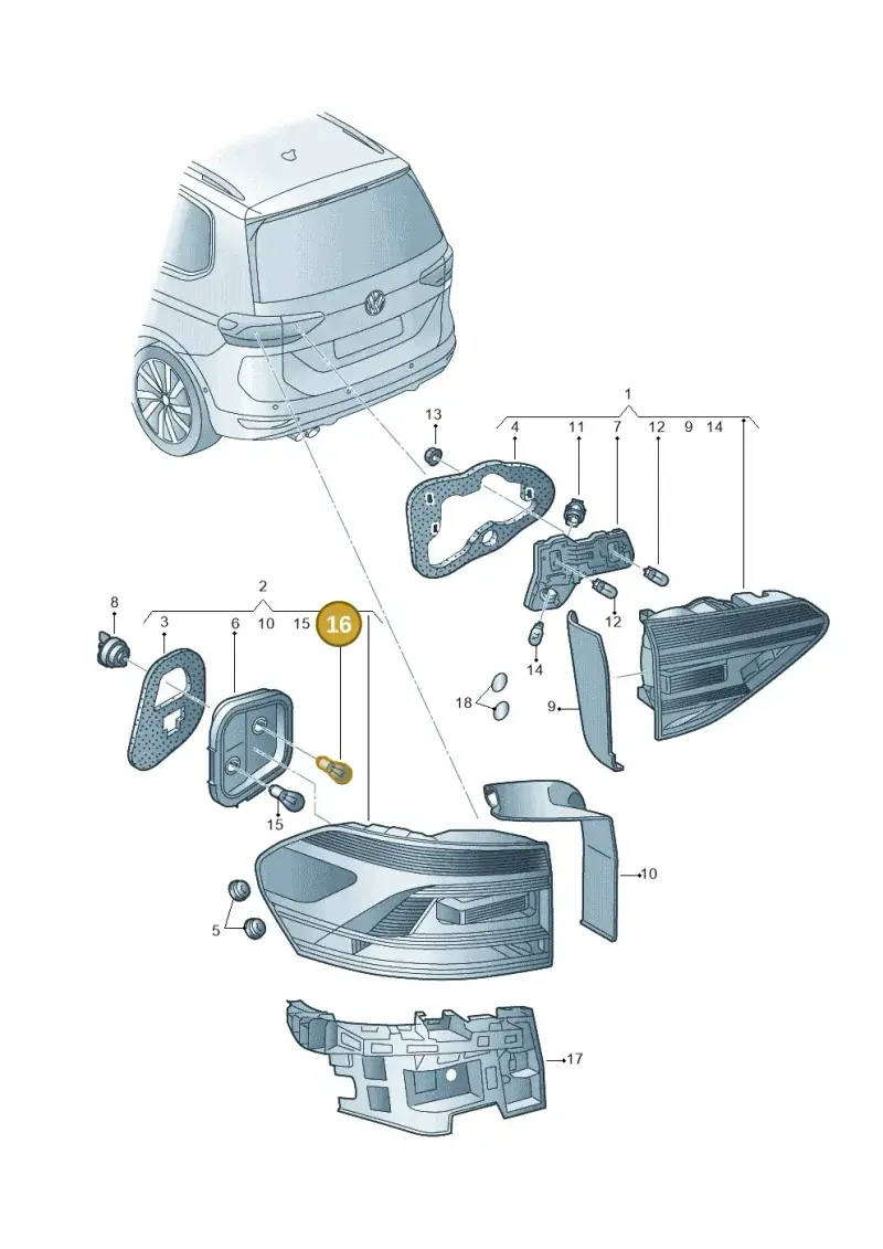 N10724402 — Volkswagen Touran 2,0 BlueMotion (2015-2024) diagram 869945000, position 16