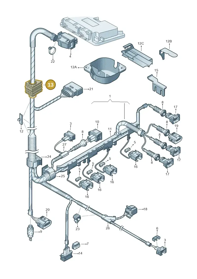 N10729401 — Volkswagen Polo (2008-2009) diagram 194971050, position 13