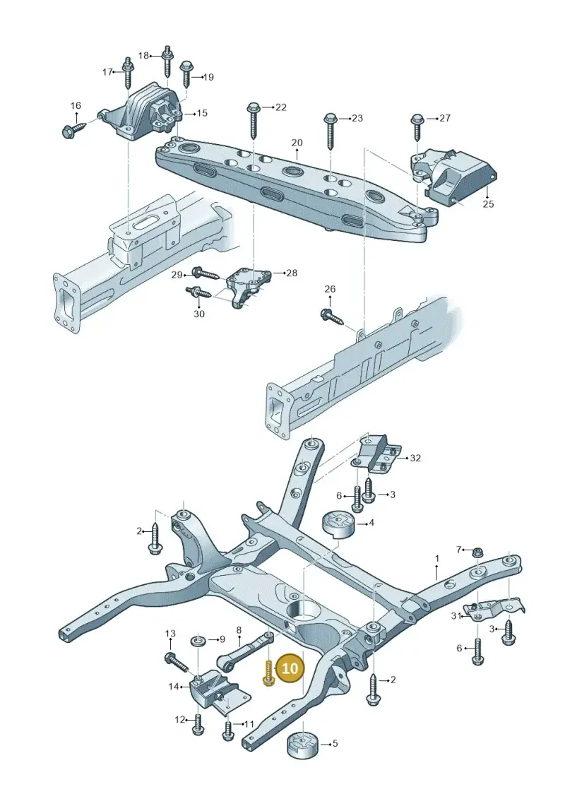 N10729601 — Volkswagen E-Crafter 35 (2018-2024) diagram 599199100, position 10
