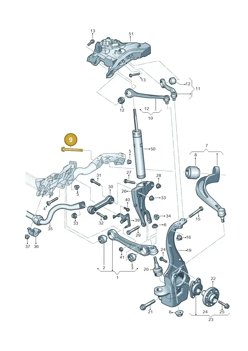 N10731501 — Audi Q5 (2016-2025) diagram 896407000, position 9