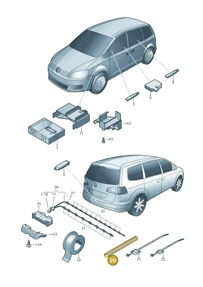 N10732501 — Volkswagen Sharan (2015-2022) diagram 689909000, position 20
