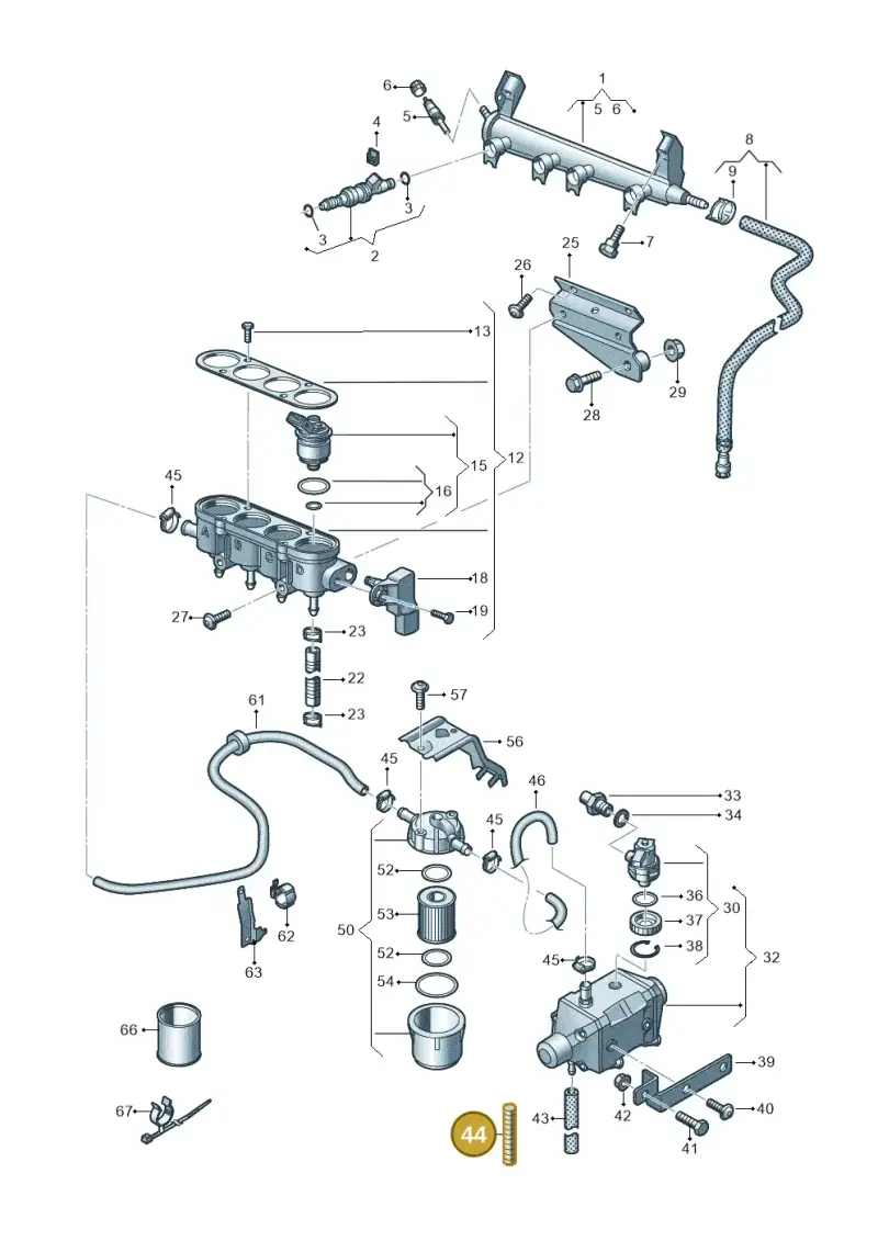 N10732701 — Volkswagen Golf Plus (2011-2014) diagram 649133440, position 44