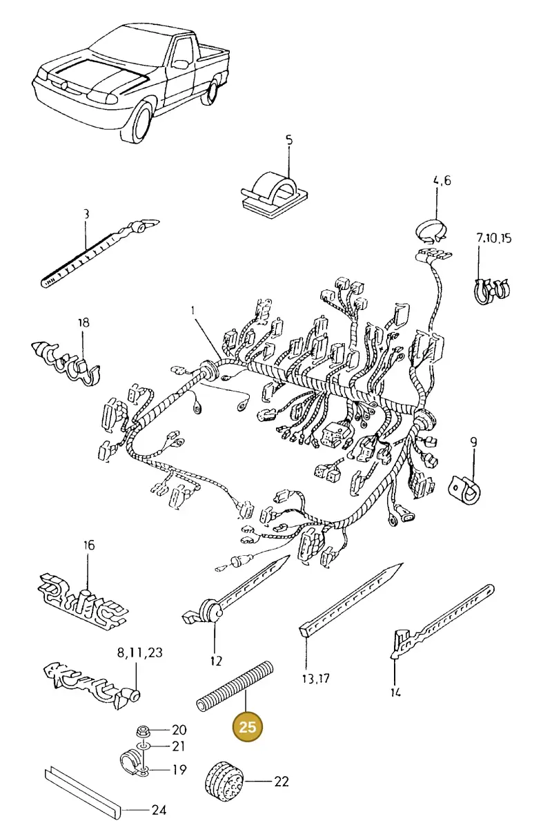 N10732801 — Volkswagen CADDY PICKUP (1996-2000) diagram 097971070, position 25