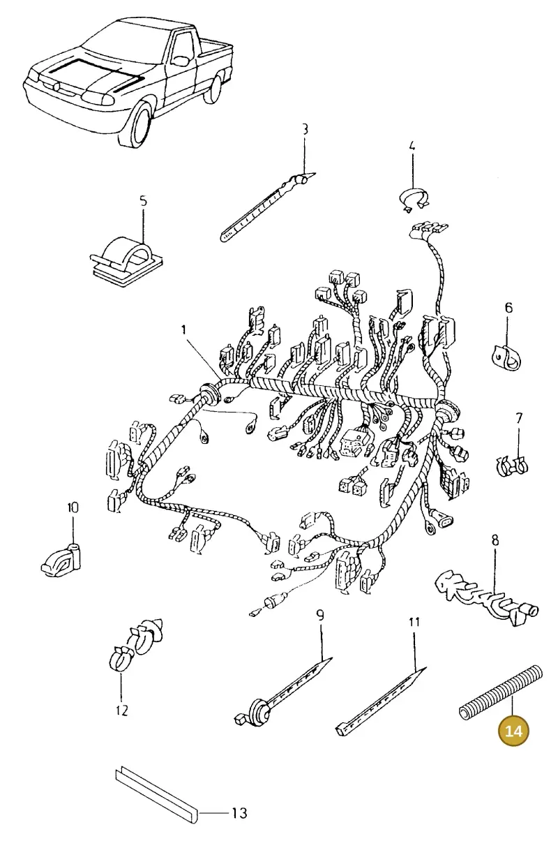 N10732801 — Volkswagen CADDY PICKUP (1996-2000) diagram 097971170, position 14