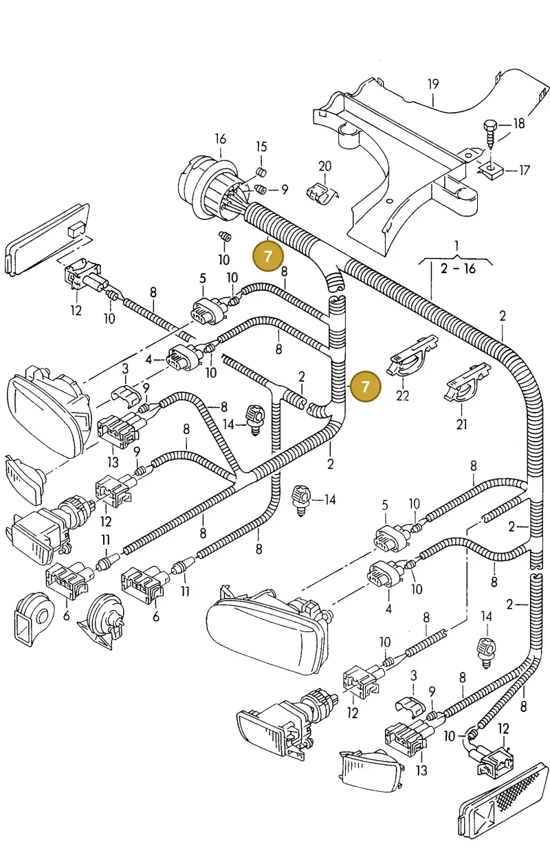 N10732901 — Volkswagen Golf Cabrio "USA","MEX"96>99 (1995-1998) diagram 146971120, position 7