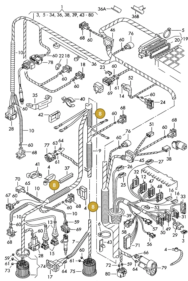 N10732901 — Volkswagen GOLF CABRIO (2002-2002) diagram 159971460, position 8