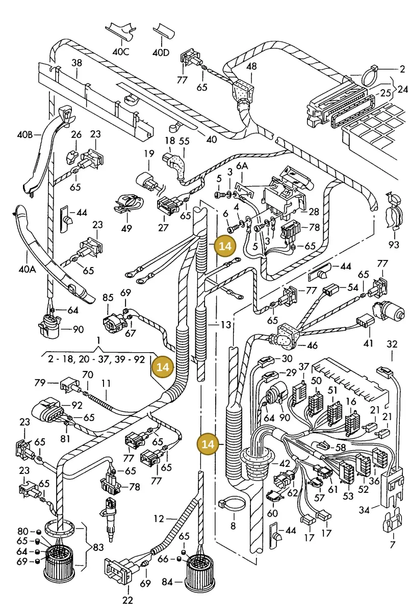 N10732901 — Volkswagen Golf/Jetta  "USA","Mex"97>99 (1996-1998) diagram 159971540, position 14