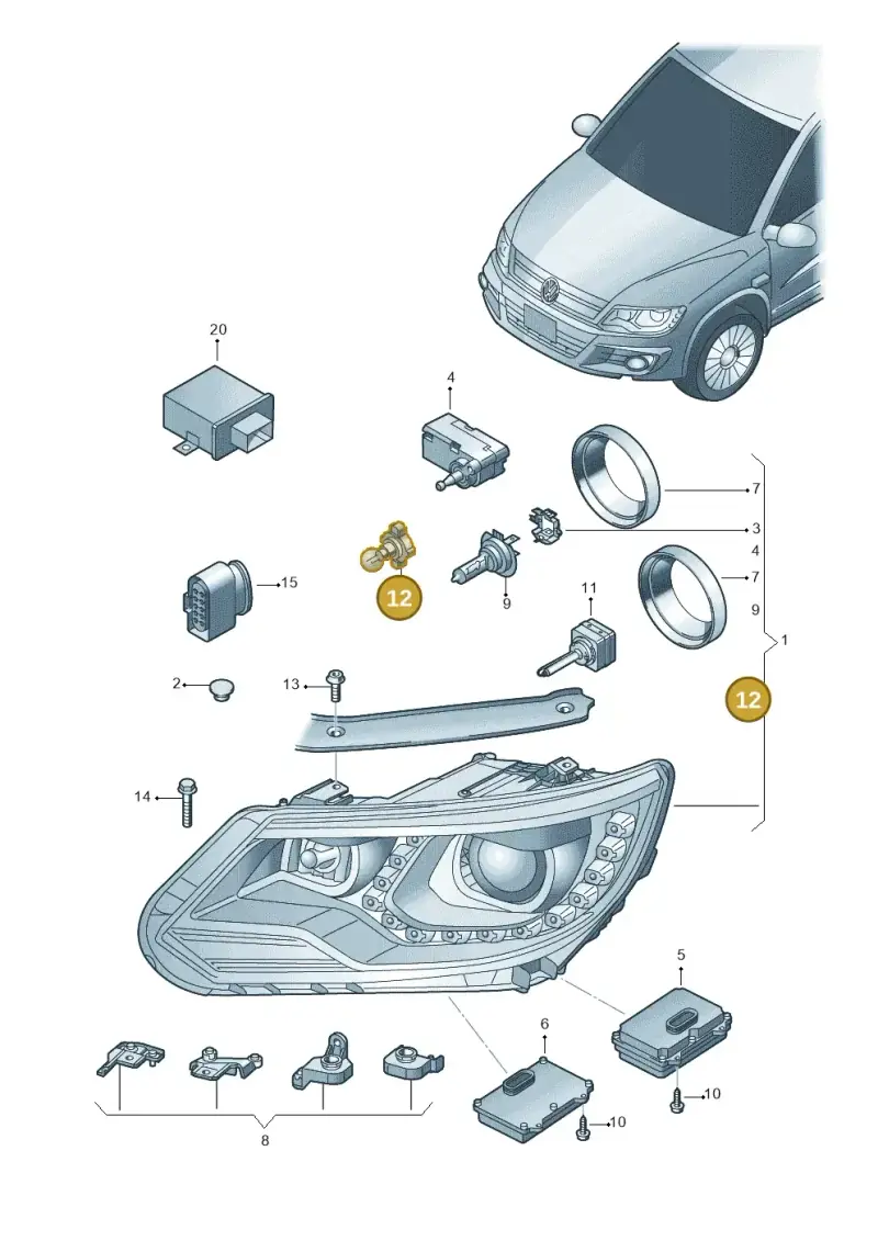 N10733101 — Volkswagen Tiguan (2011-2018) diagram 719941200, position 12