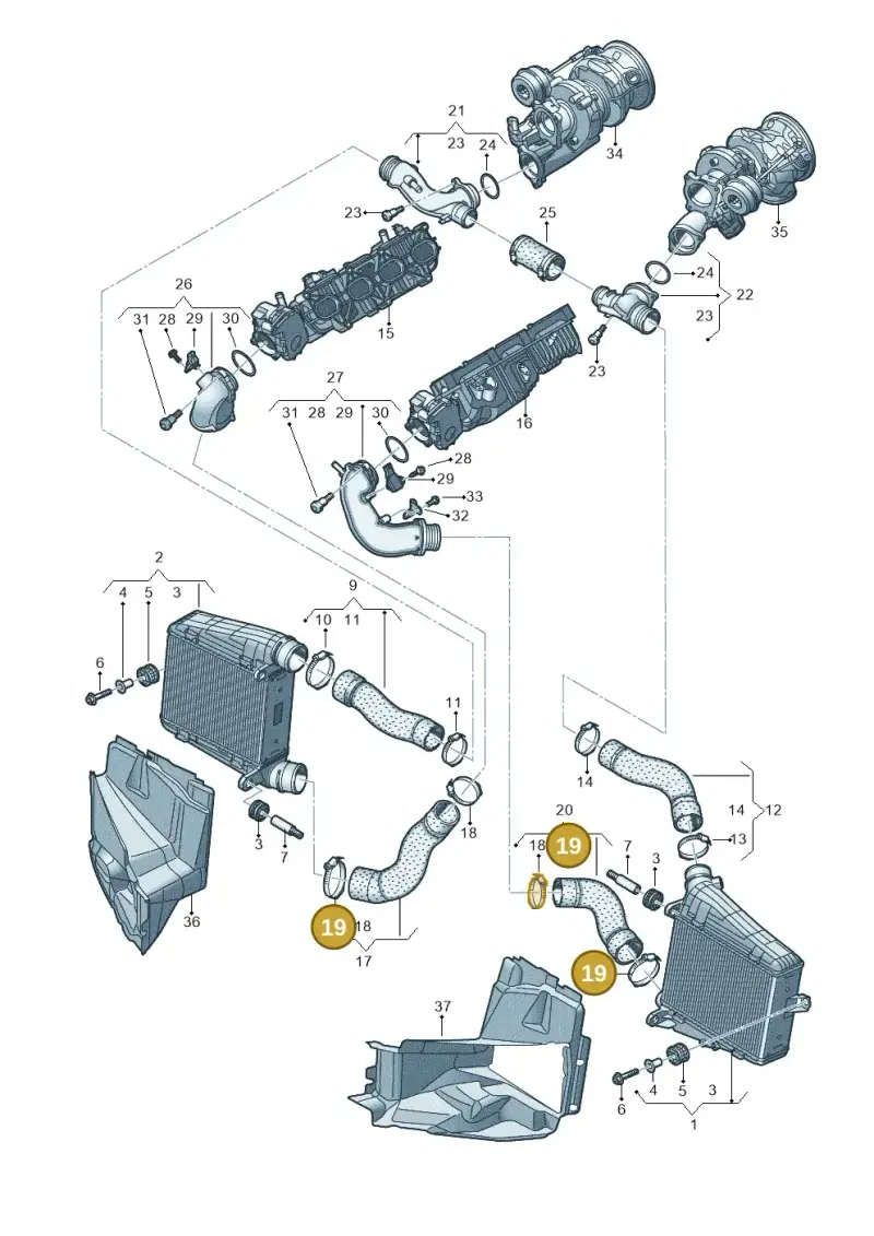 N10735601 — Audi A8L (2017-2022) diagram 838145550, position 19