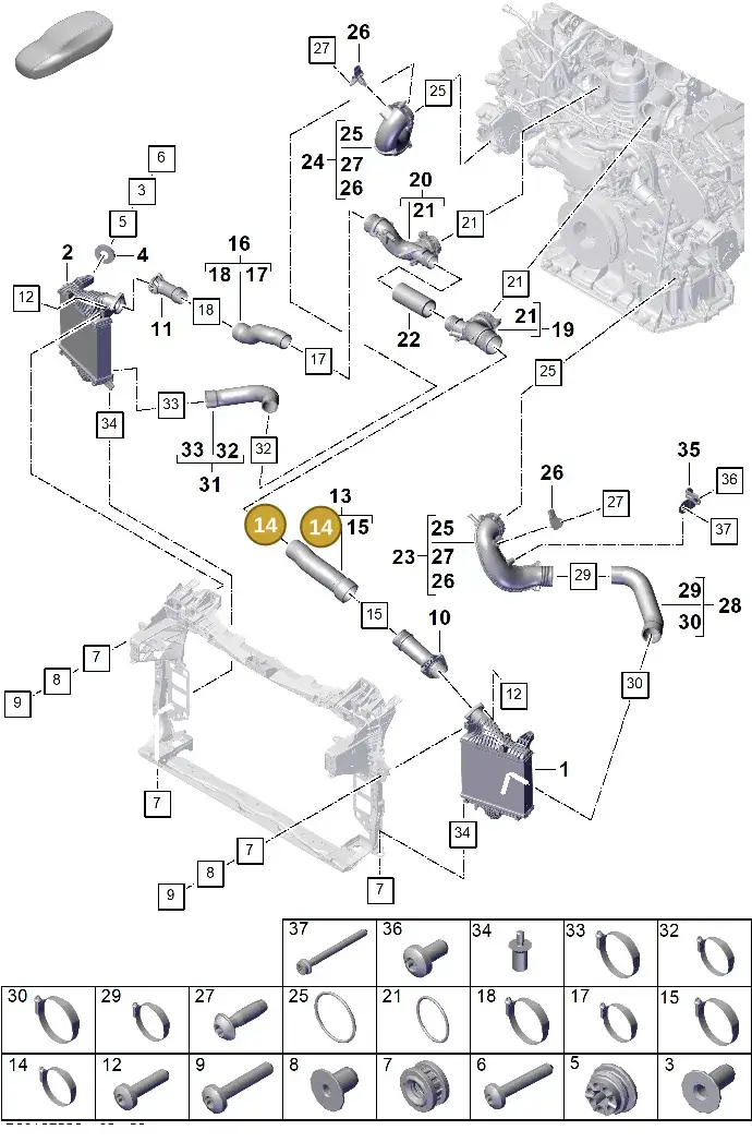 N10735601 — Porsche Cayenne Coupe (2023-2023) diagram p60107220, position 14