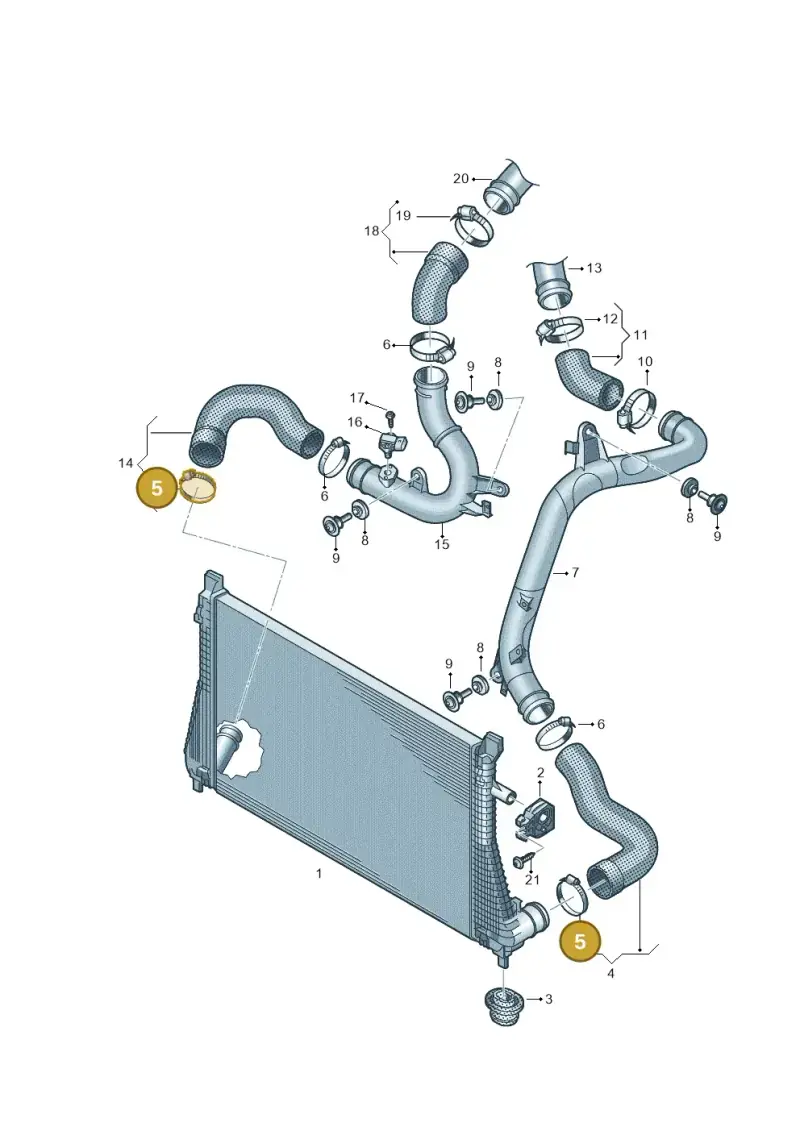 N10735801 — Audi A3 Sportback (2016-2020) diagram 597145800, position 5