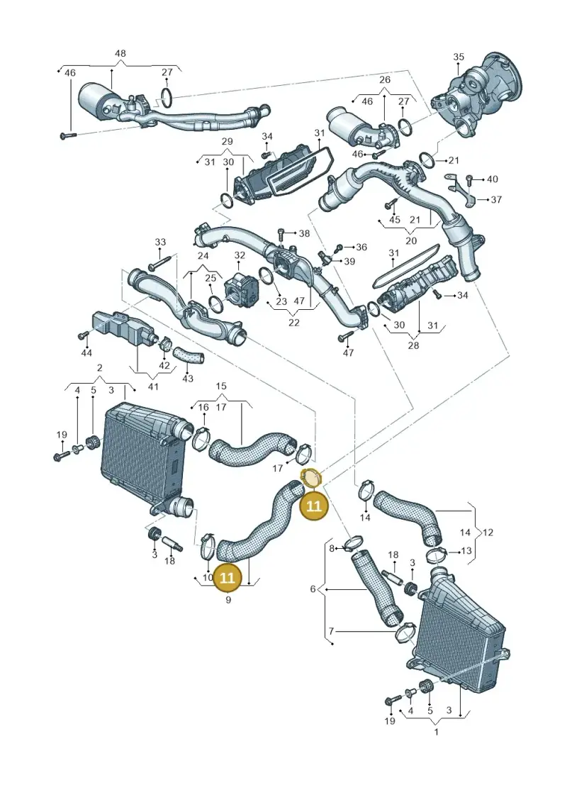 N10735801 — Audi A8L (2017-2022) diagram 838145500, position 11