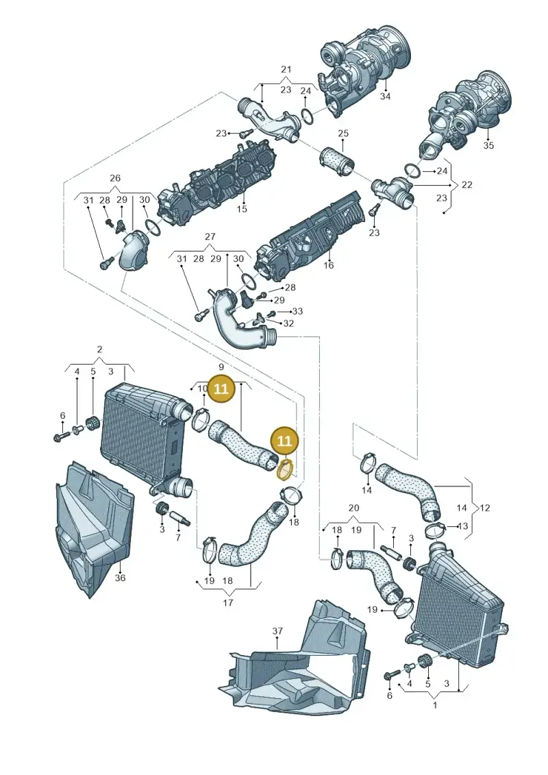 N10735801 — Audi A8L (2017-2022) diagram 838145550, position 11