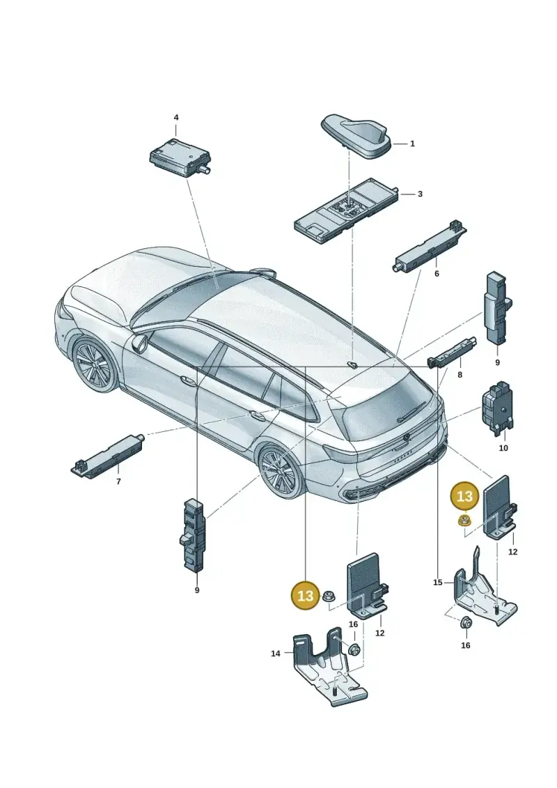 N10737001 — Volkswagen Passat estate (2023-) diagram 3j0035200, position 13