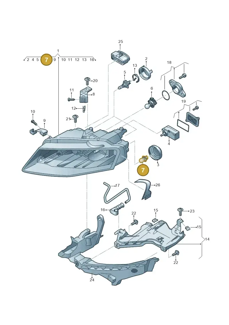 N10737301 — Audi A4 Av. Allroad (2008-2016) diagram 636941000, position 7
