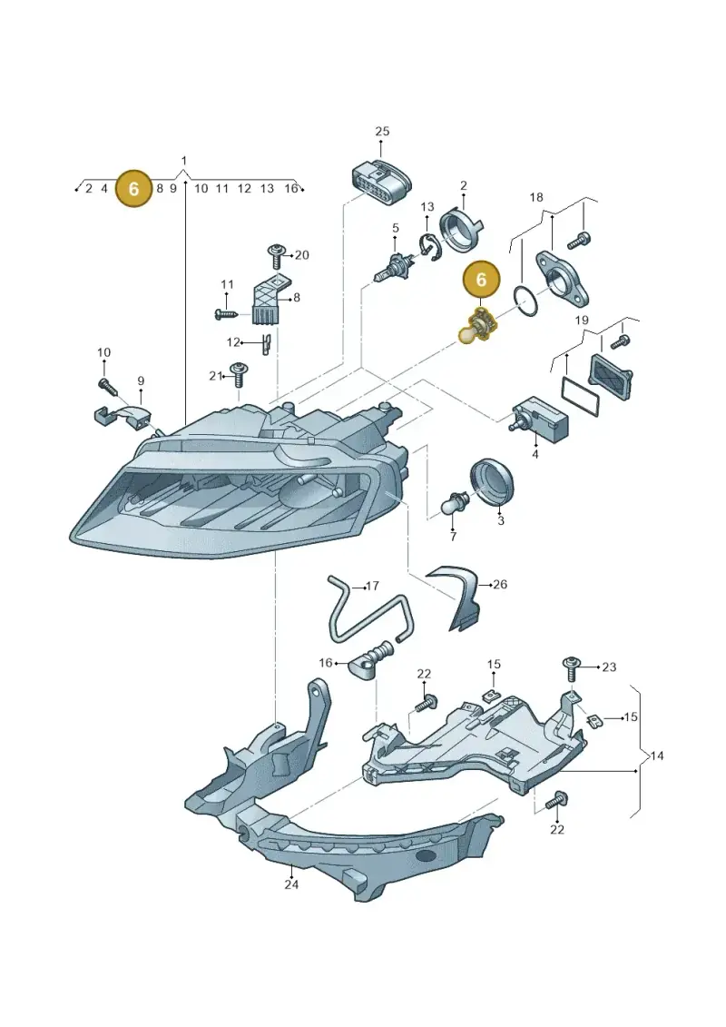 N10737401 — Audi A4 Av. Allroad (2008-2016) diagram 636941000, position 6
