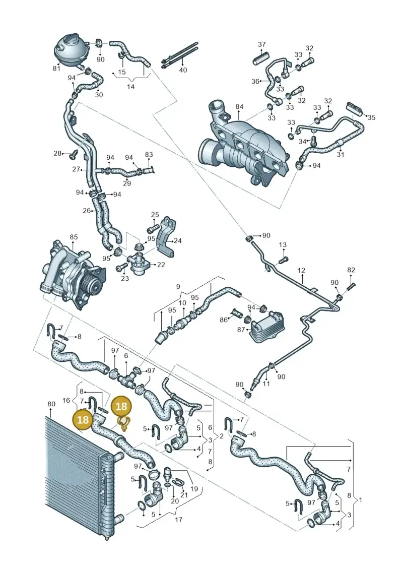 N10737701 — Volkswagen Scirocco 2.0 (2014-2017) diagram 649121240, position 18