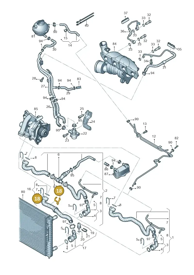 N10737701 — Volkswagen Eos BlueMotion (2010-2015) diagram 712121320, position 18