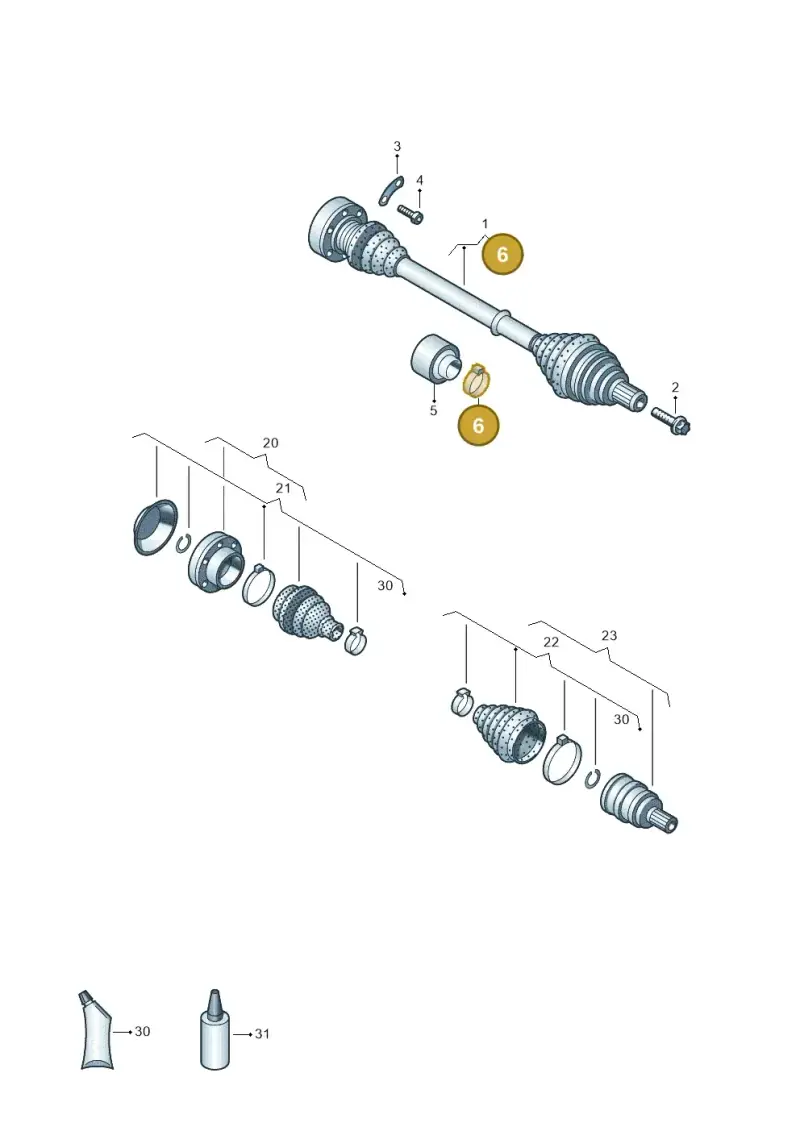 N10740401 — Volkswagen E-Golf (2014-2021) diagram 774407200, position 6