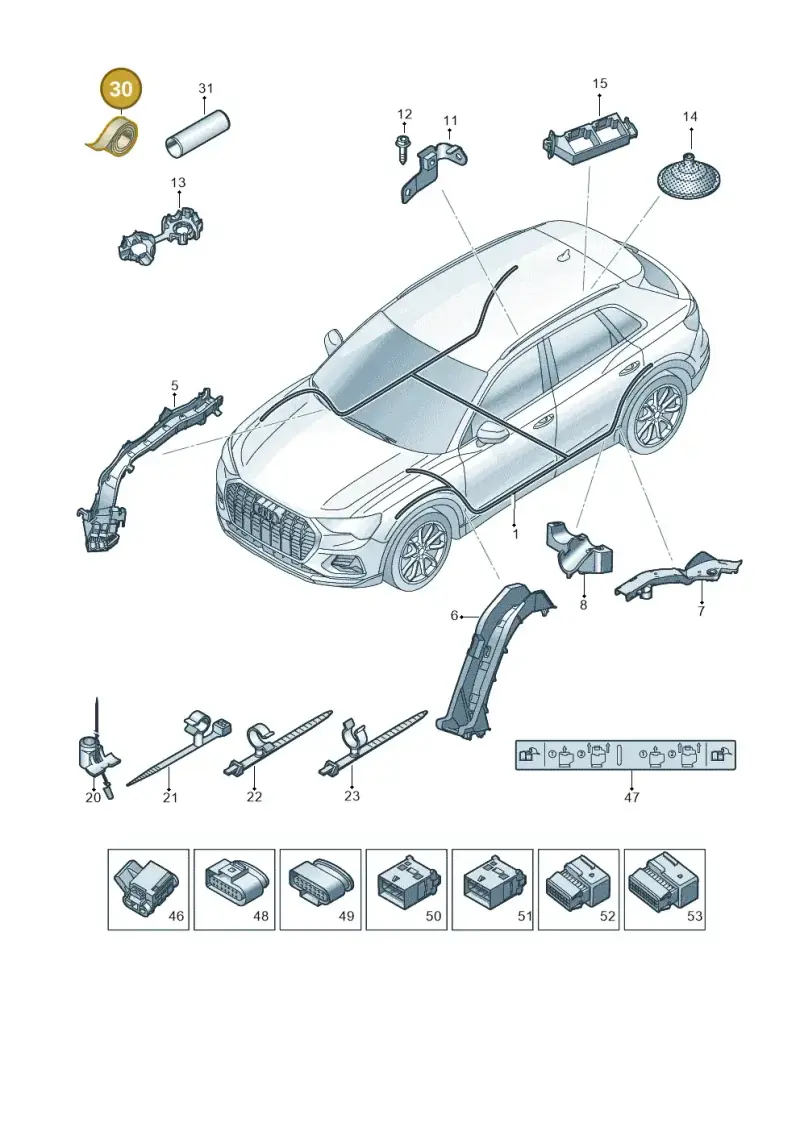 N10751401 — Audi Q4 Sportback (2021-2025) diagram 89a971950, position 30