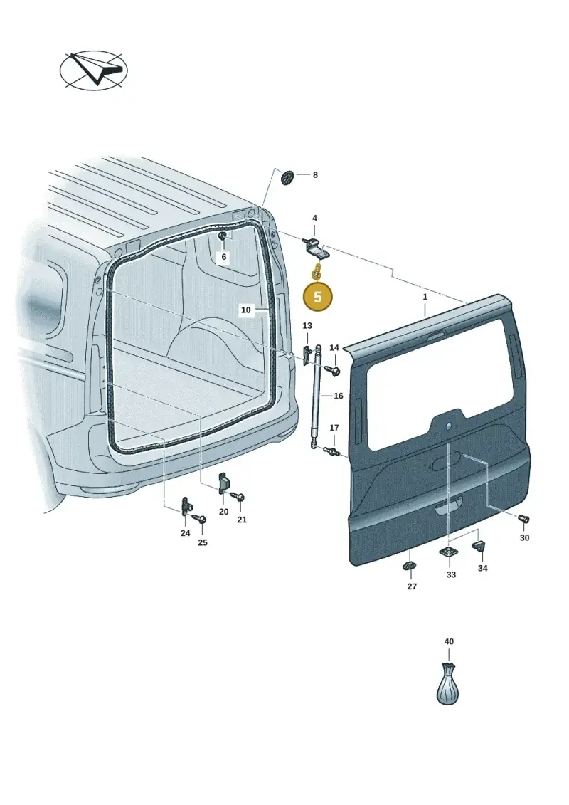 N10765801 — Volkswagen Caddy Maxi Kombi (2020-2024) diagram 2ka827000, position 5