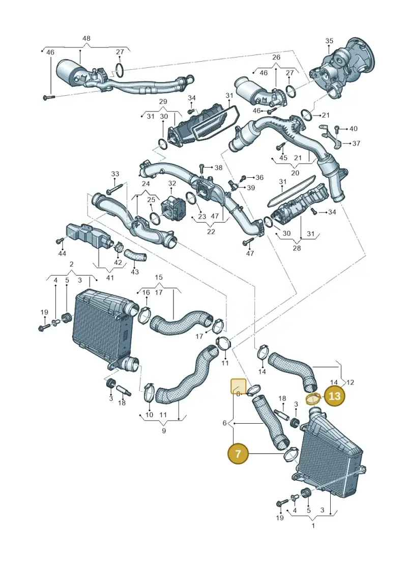 N10767201 — Audi A8 (2017-2025) diagram 838145500, position 7+13